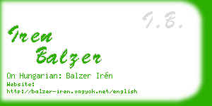 iren balzer business card
